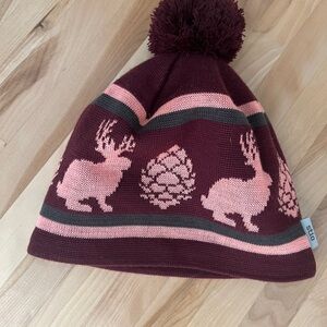 Kids Maroon and Pink Winter Beanie